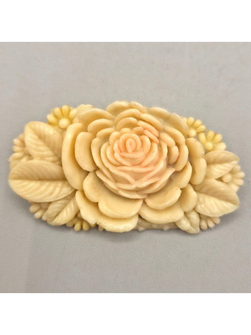 Vintage Celluloid Flower Spray Brooch Floral Brooch Pin Cream Pink